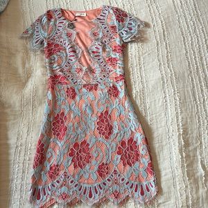 Lace illusion dress